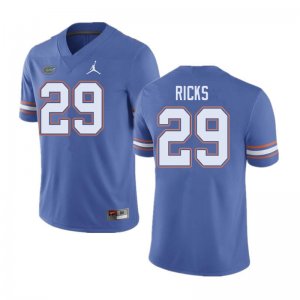 Men's Florida Gators #29 Isaac Ricks NCAA Jordan Brand Blue Authentic Stitched College Football Jersey ZDF3362IT